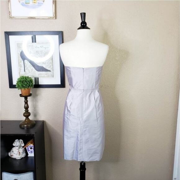 SUZI CHIN for MAGGY BOUTIQUE ~Grey Strapless Dress~Beautiful Draped Detail~Sz 12 - Picture 4 of 6